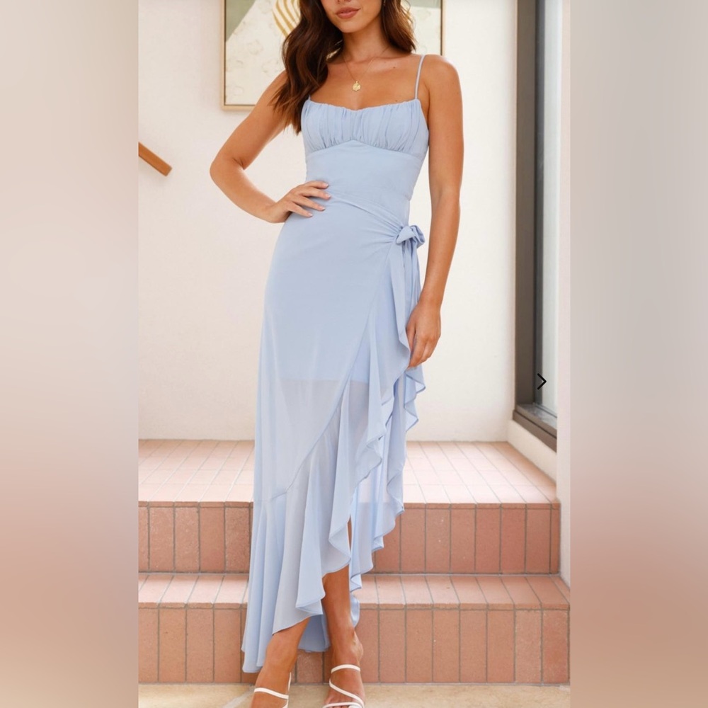 Hello Molly Light Blue Asymmetrical Dress